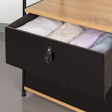 thumbnail of Max Home Armário aberto em madeira e aço 2 gavetas para tecido 60x40x175 cm