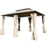 thumbnail of XXL Metall Pavillon Doppeldach 3x4 m wasserdicht Gartenpavillon Seitenteile taupe : Taupe