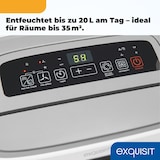 thumbnail of Exquisit Mobiler Luftentfeuchter, 5,5 Liter Wassertank, 400 Watt, 180m³/h, Timer, Für 30-35m², Betriebs-LED, Kindersicherung, LE 2055 wes