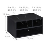 thumbnail of Relaxdays Druckerständer Schreibtisch, 3 Fächer, Regal für Drucker, Druckerhalter, H x B x T: 22,5 x 40 x 30 cm, schwarz