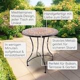 thumbnail of Mosaiktisch 60 cm Ø, mediterraner Garten- & Terrassentisch, 71 cm hoch, Braun-Orange-Beige, Raburg Mayla
