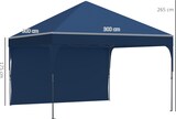 thumbnail of Cenador Plegable 3x3m Ajustable en Altura Carpa de Jardín con 1 Pared Lateral Techo de Ventilación 4 Sacos de Arena y Bolsa de Transporte