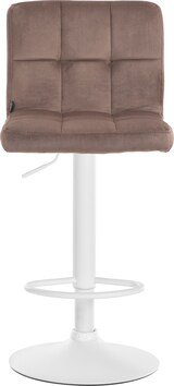 thumbnail of DELUKE® Barhocker BRISBAN - Braun, Samt, Weiß | Barhocker mit Lehne Barstuhl Tresenhocker Tresenstuhl Kneipenhocker Kneipenstuhl