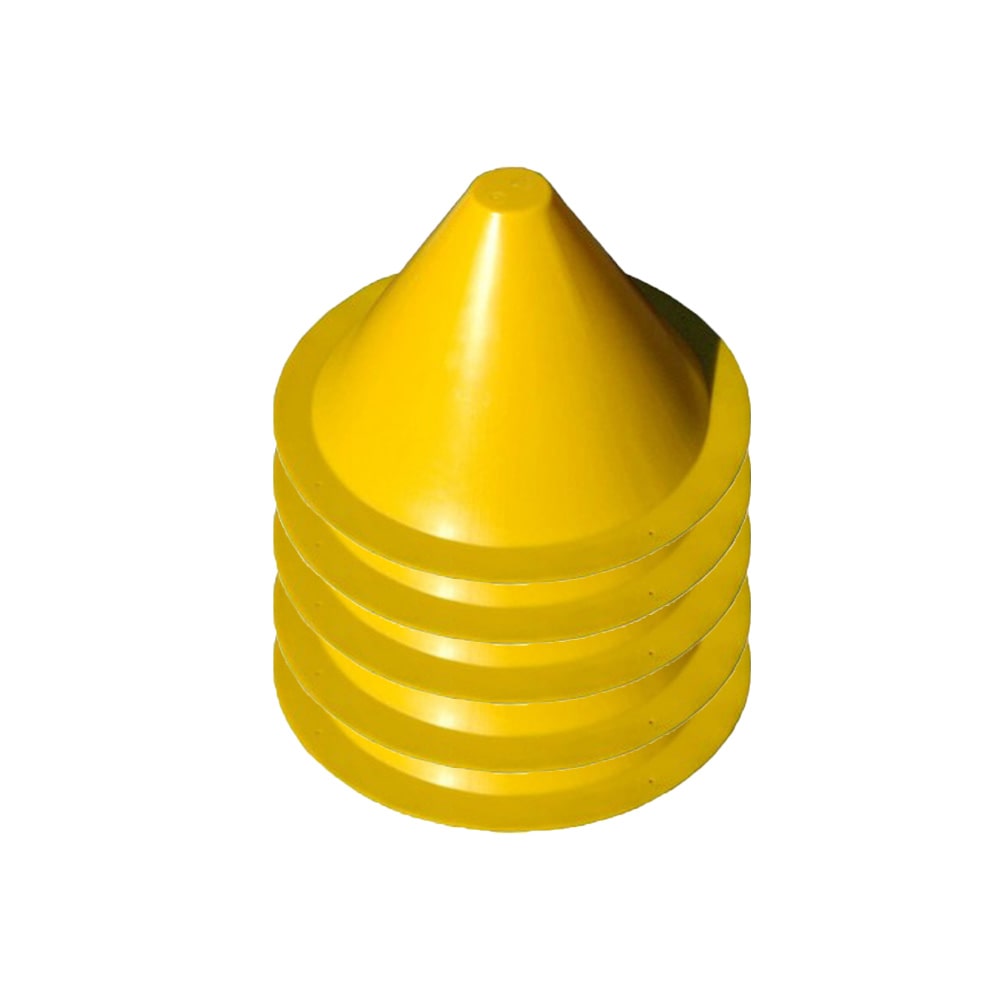 Balise tronconique jaune en pehd - lot de 5-plast'up rotomoulage - JAUNE