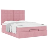 thumbnail of vidaXL Ottoman-Bett mit Matratzen Rosa 140x190 cm Samt