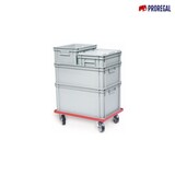thumbnail of PROREGAL 16x Eurobehälter mit geschlossenem Griff & Auflagedeckel | HxBxT 12x30x40cm | 11 Liter | Grau | Eurobox
