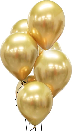 7 glossy Luftballons gold