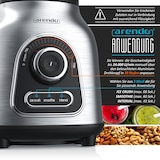 thumbnail of Arendo Standmixer Edelstahl, 1400 Watt, Glas Smoothie Mixer / Maker Ice Crush Funktion Milchshaker, 1,75 Liter Glasbehälter, Silber/Schwarz