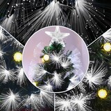thumbnail of Árbol de Navidad 90 cm árbol de Navidad con fibra óptica árbol de Navidad artificial con 90 luces LED y 90 ramas para interior verde y blanco