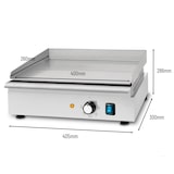 thumbnail of VERTES elektrische grillplaat 1700W van roestvrij staal, glad oppervlak 40x26cm, thermostaat 50–300°C