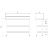 thumbnail of Mesa mural sotabanco con 2 entrep. 1000x400x850 mm.