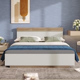 thumbnail of Schwebebett 180x200 cm mit Kopfteil aus Wildeiche und Alpinweiß, robuster Lattenrost – modernes Design für mehr Komfort und Stil in Ihrem Schlafzimmer