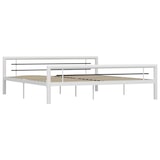 thumbnail of vidaXL Bedframe metaal wit en zwart 180x200 cm