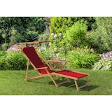 thumbnail of Gartenliege Liegestuhl rot Fußteil Deckchair Buche Sonnenliege Strandliege klappbar 10-308 N F