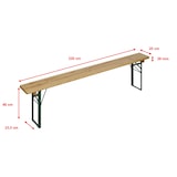 thumbnail of METRO PROFESSIONAL Conjunto de 3 peças de exterior, madeira de pinho/aço, 1 mesa 220 x 70 cm, 2 bancos 220 x 25 cm, castanho natural/verde