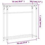 thumbnail of Table console Chêne Sonoma 75x19,5x75 cm Bois d'ingénierie Modèle Atlas Flex Plus
