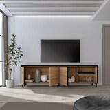thumbnail of TV-Schrank, Lowboard, 207x61x35 cm, Für TV-Geräte bis zu 80", Industriedesign, Eiche Schwarz