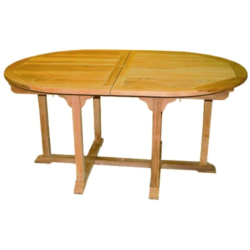 Premium XXL Teak Ausziehtisch oval Tisch Gartentisch Teakmöbel ausziehbar 220 cm