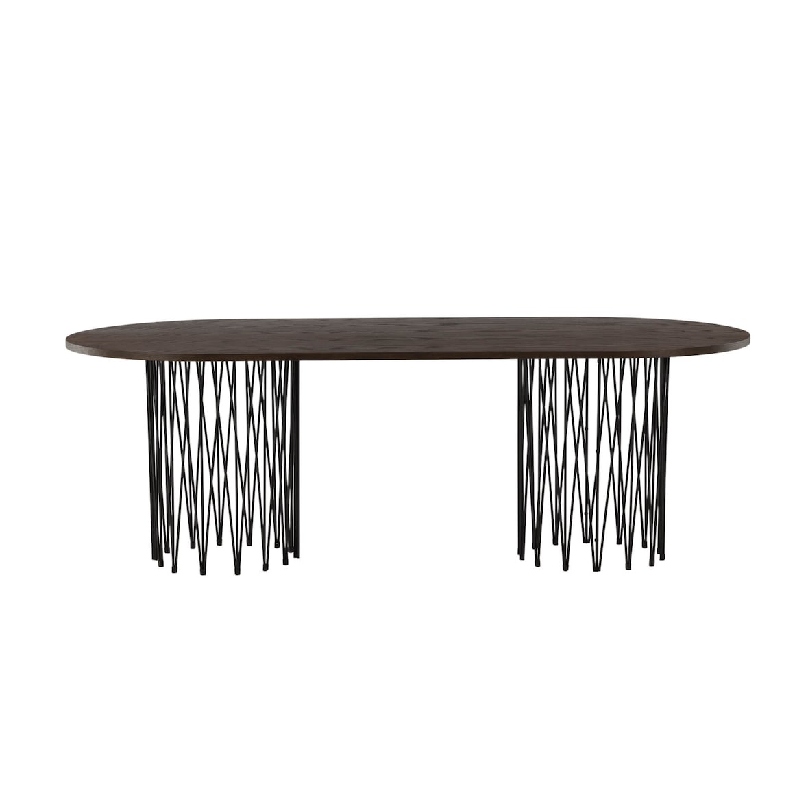 Stone Esstisch 100x220cm schwarz, braun.