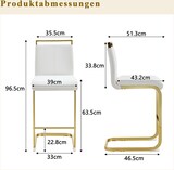 thumbnail of Barhocker 2er-Set aus Metall und PU-Leder in Weiß/Gold, Sitzhöhe 63,5 cm, mit Fußstütze und Rückenlehne