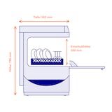 thumbnail of Stalgast Gläserspülmaschine Aqua A3 mit Klarspülmitteldosierpumpe, 2 Spülprogramme, Korbgröße 400x400mm