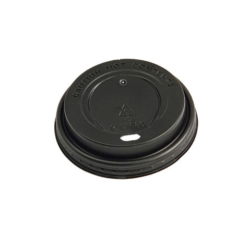 1000 Domdeckel to-go Deckel PS Ø 80 mm schwarz für Kaffeebecher