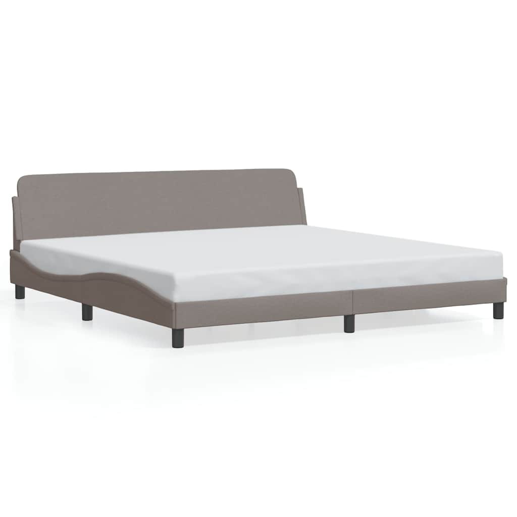 vidaXL Bettgestell "Dover" Taupe 200x200 cm Stoff