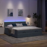 thumbnail of vidaXL Ottoman-Bett mit Matratzen & LEDs Dunkelgrau 200x200 cm Samt