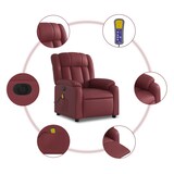 thumbnail of vidaXL Massagesessel Elektrisch Weinrot Kunstleder