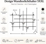 thumbnail of DanDiBo Kerzenhalter Wand Metall Schwarz Wandteelichthalter 50 cm 5XXL Wandkerzenhalter Kerzenhalter Teelichthalter Wandleuchter