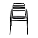 thumbnail of Silla de jardín apilable de aluminio negro - Oviala