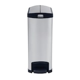 thumbnail of Rubbermaid Slim Jim Step On Container End Step Pedal-Abfalleimer | 50 Liter, HxBxT 72,1x34,3x52,7cm | Polyethylen | Silber/Schwarz von PROREGAL