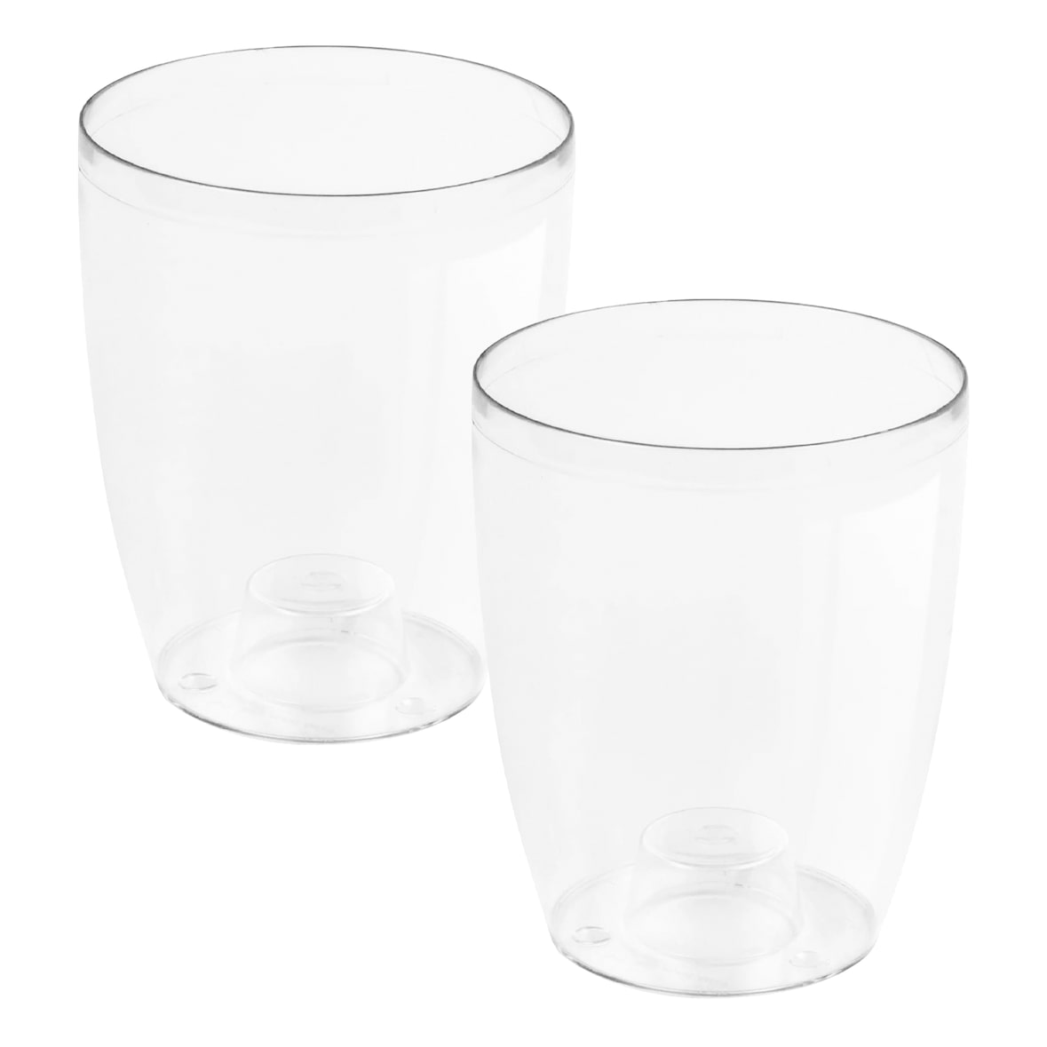 WellHome - Set 2 Pflanztöpfe 1,4L Coubi Ø13,2 cm/Stück Farbe Transparent