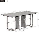 thumbnail of Esstisch 180x80x75  rechteckig Grau+Silber mit MDF Tischplatte und stabilen Metallbeinen, modernes Design für 6 bis 8 Personen