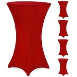 thumbnail of DETEX® Stehtischhusse 5er Set Bordeaux-Rot 80-85cm Verstärkter Fußbereich 30°C Waschbar Stehtisch Hussen Stretch Bezug