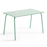 thumbnail of Ensemble table de terrasse et 4 fauteuils en métal vert sauge - Oviala