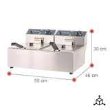 thumbnail of Romux® Freidora Industrial Eléctrica 6+6 Litros Doble Sobremesa | Freidora Profesional de Aceite en Acero Inox 5000 W Termostato Alta Precisión