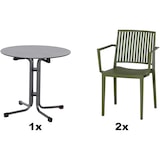thumbnail of SIENA GARDEN Urban Lights Set 3teilig Lane Sessel gastrotauglich olive mit Tisch Sola Ø80