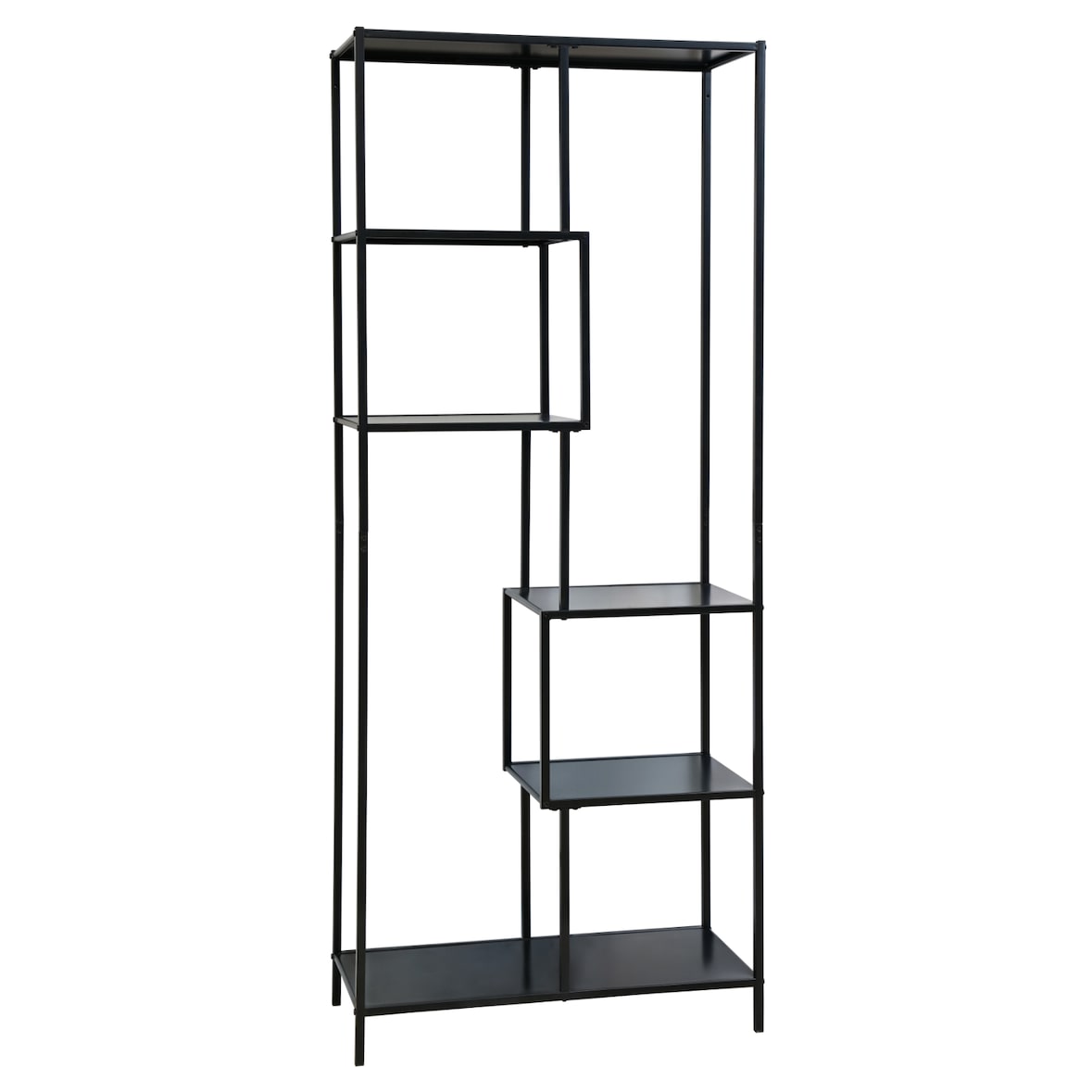 SVITA KELA Metallregal 6 Ebenen Küchenregal Badregal Industrial Style Schwarz