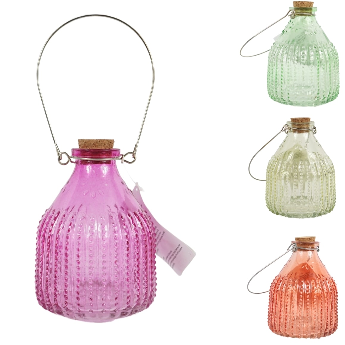 4 Stuks - Wespenval - Wespenvanger - Glas - 4 Kleuren - 9 x 9 x 13 cm