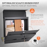 thumbnail of Briefkasten mit Zeitungsfach 37x11x36,5 cm Anthrazit aus Edelstahl