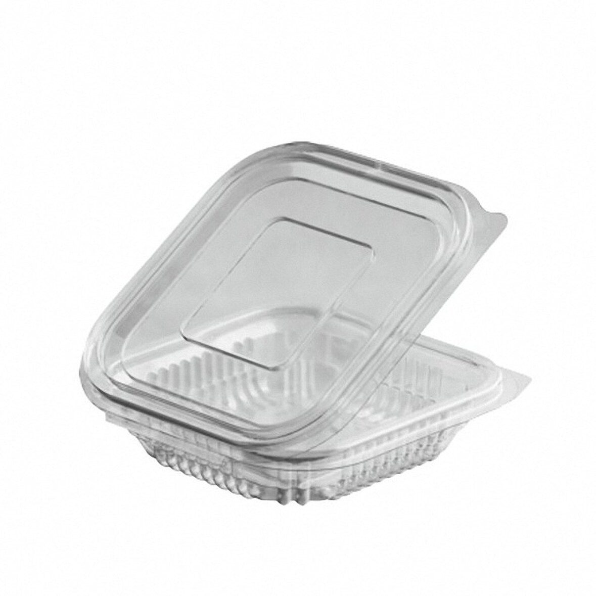 50x Rechteckbecher klar mit Deckel 125 ml (PET)