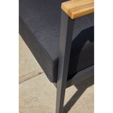 thumbnail of METRO Professional Set di divani da 4 pezzi, acciaio / alluminio, 1 tavolo, 2 poltrone, 1 divano a 2 posti, con cuscini, nero / marrone