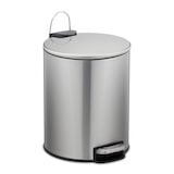thumbnail of Relaxdays Kosmetikeimer 5 Liter, Edelstahl, Badabfallbehälter mit Inneneimer, Absenkautomatik, runder Treteimer, silber