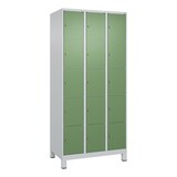 thumbnail of C+P Schließfachschrank Classic PLUS, Füße, 3 Abteile, 1950x900x500mm, 7035/6011