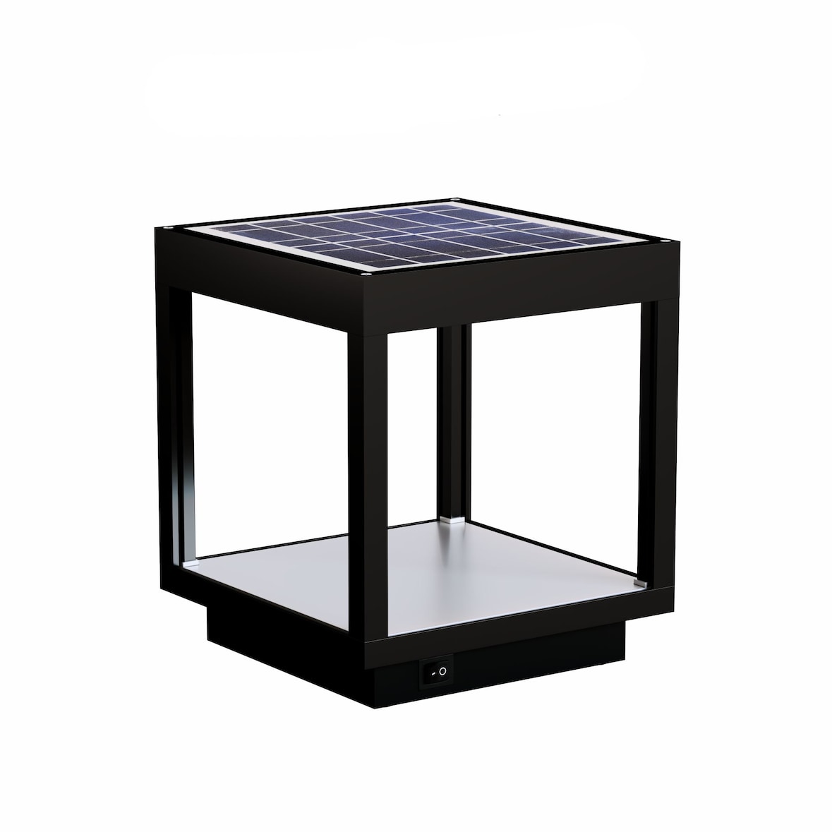 Linterna solar Visor LED de 3,5 W a pilas, IP54, color negro