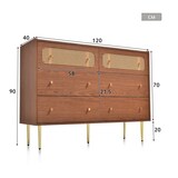thumbnail of Merax Rattan Schubladenkommode mit 6 Schubladen Sideboard Highboard B120 x T40 x H90 cm Braun