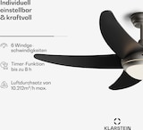 thumbnail of Bolero 2-in-1-Deckenventilator 132cm Leuchte 55W Fernbedienung App-Steuerung 2 Laufrichtungen Schwarz 132