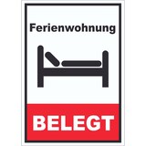 thumbnail of Ferienwohnung BELEGT Hochkant Aufkleber A4 (210x297mm)