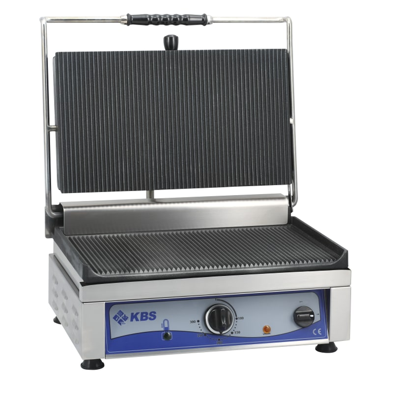 Kontaktgrill Grillfläche 36x27 cm oben & unten gerillt 1 Heizzone